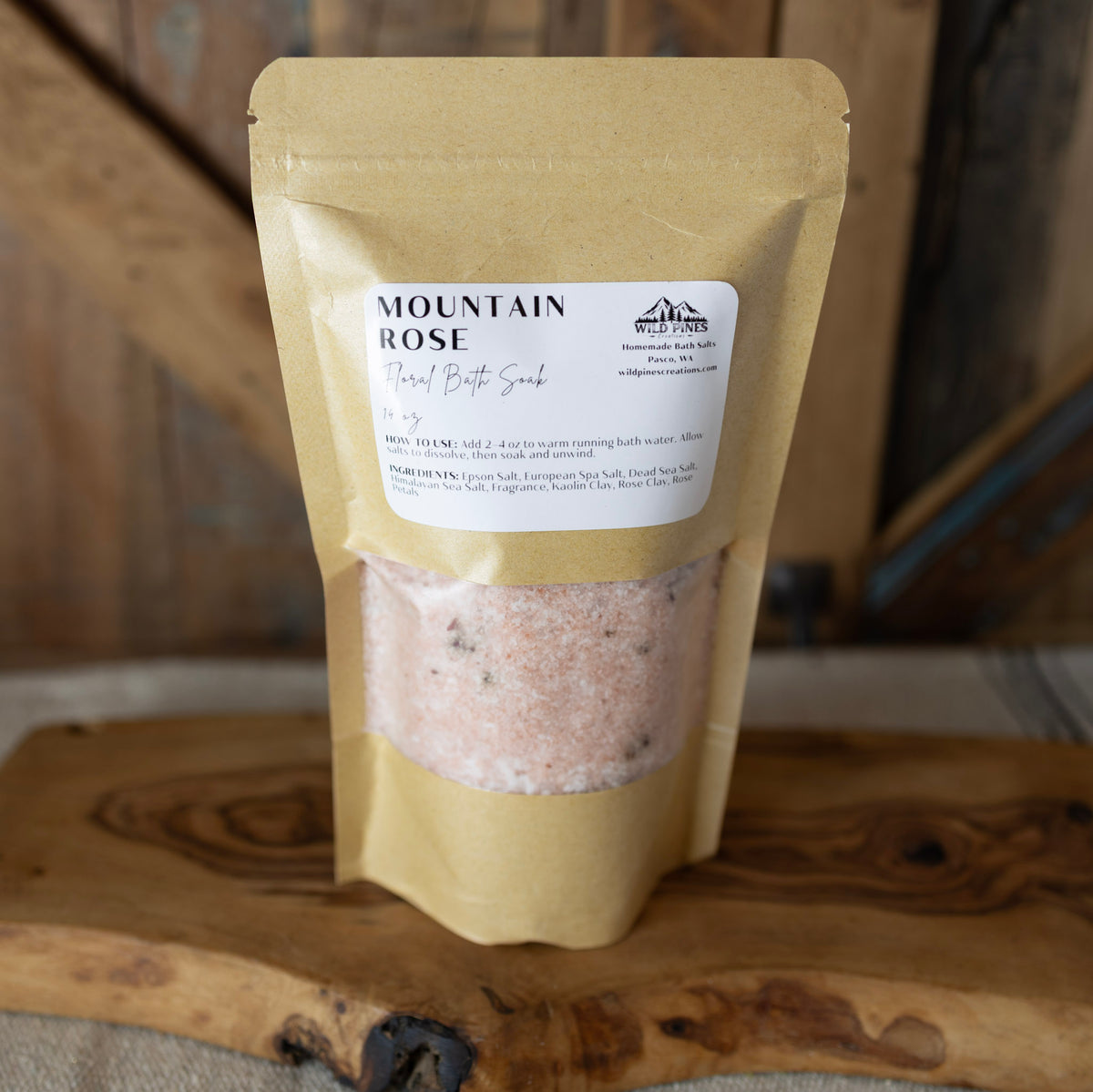 Mountain Rose Bath Salts - 14 oz